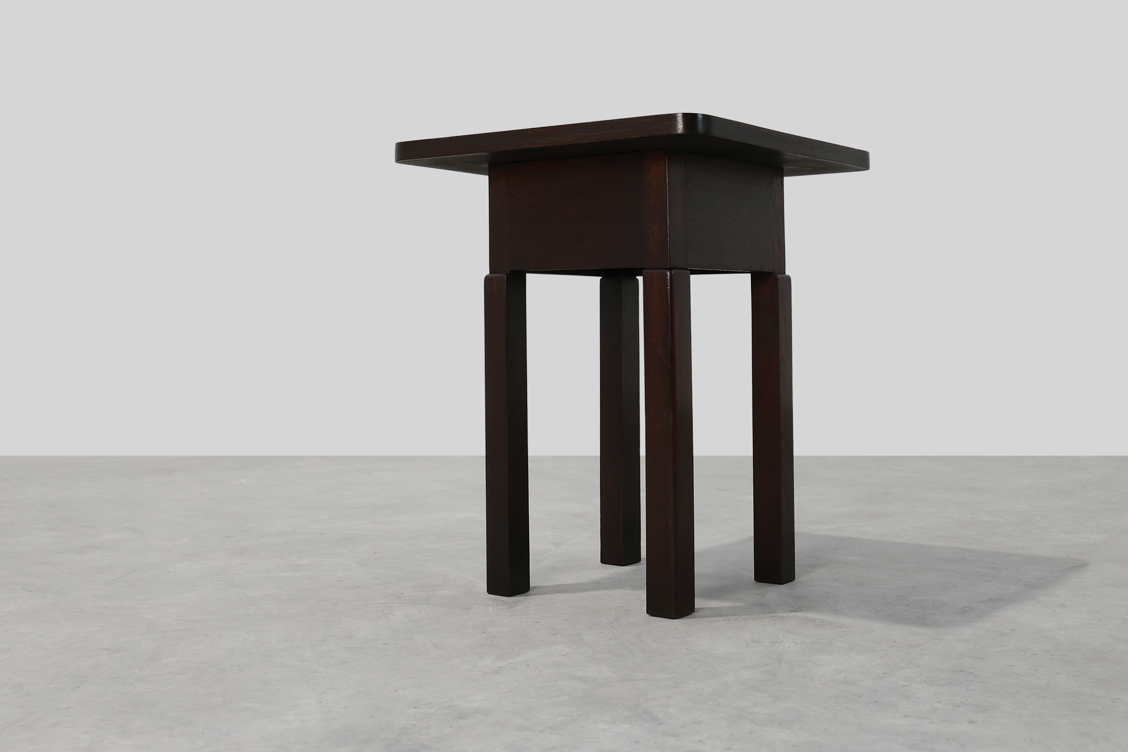 Art Deco square Oak Side Table, France, circa 1920thumbnail